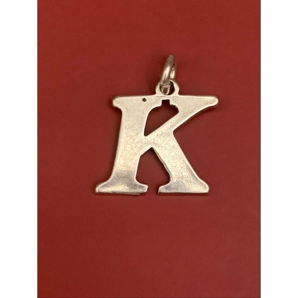 .925 Letter K Sterling Silver Jewelry Charm #alphabet #K